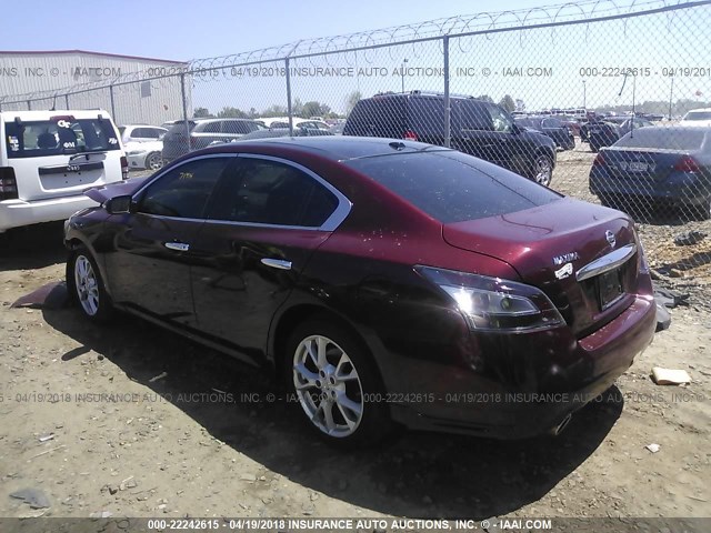 1N4AA5AP1CC860833 - 2012 NISSAN MAXIMA S/SV BURGUNDY photo 3