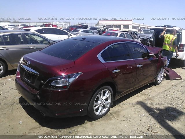 1N4AA5AP1CC860833 - 2012 NISSAN MAXIMA S/SV BURGUNDY photo 4