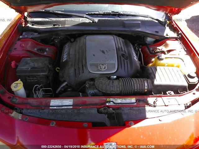 2B3KA53H98H115614 - 2008 DODGE CHARGER R/T RED photo 10