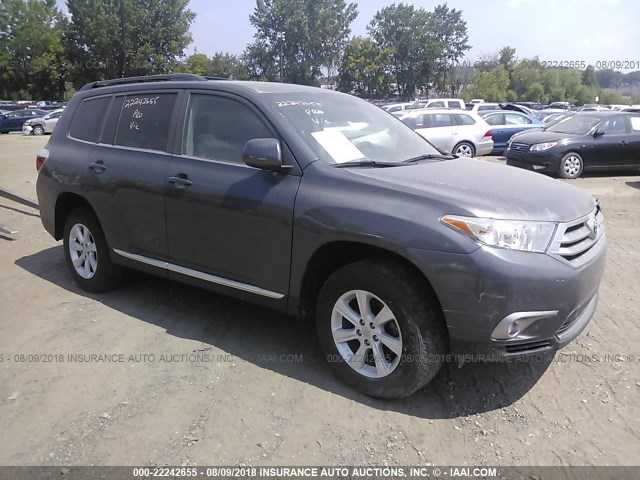 5TDZA3EHXBS009177 - 2011 TOYOTA HIGHLANDER SE GRAY photo 1