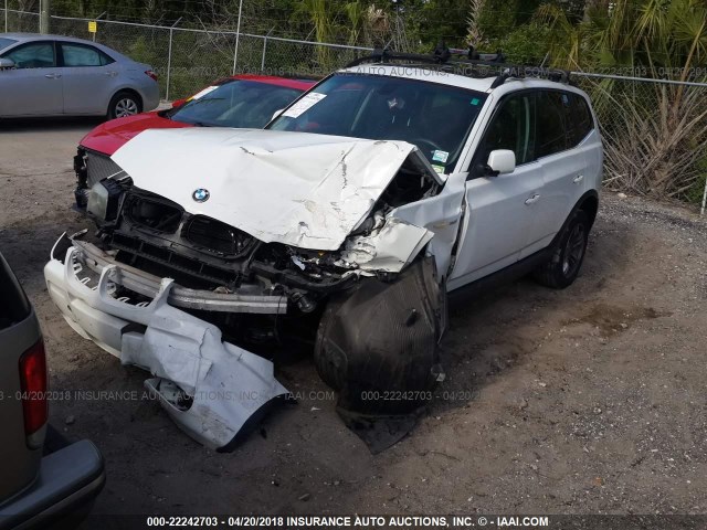 WBXPA93496WG74514 - 2006 BMW X3 3.0I WHITE photo 2