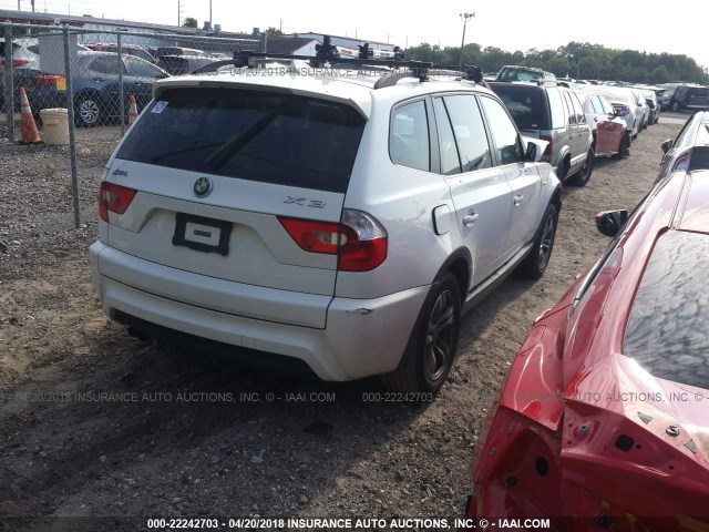 WBXPA93496WG74514 - 2006 BMW X3 3.0I WHITE photo 4