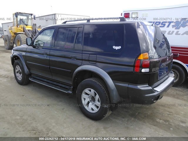 JA4MT31H91P040482 - 2001 MITSUBISHI MONTERO SPORT XLS BLACK photo 3