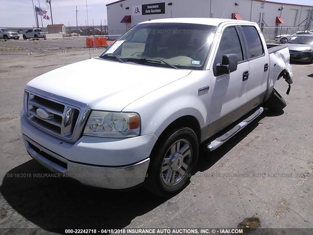 1FTRW12W58FB26649 - 2008 FORD F150 SUPERCREW WHITE photo 2