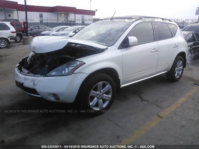 JN8AZ08WX7W660402 - 2007 NISSAN MURANO SL/SE/S WHITE photo 2