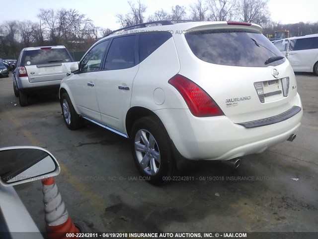 JN8AZ08WX7W660402 - 2007 NISSAN MURANO SL/SE/S WHITE photo 3