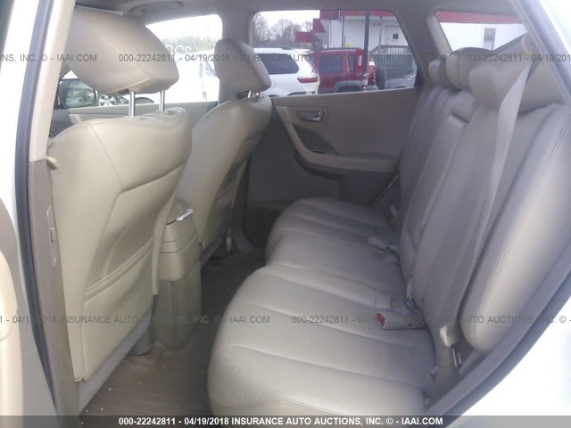 JN8AZ08WX7W660402 - 2007 NISSAN MURANO SL/SE/S WHITE photo 8