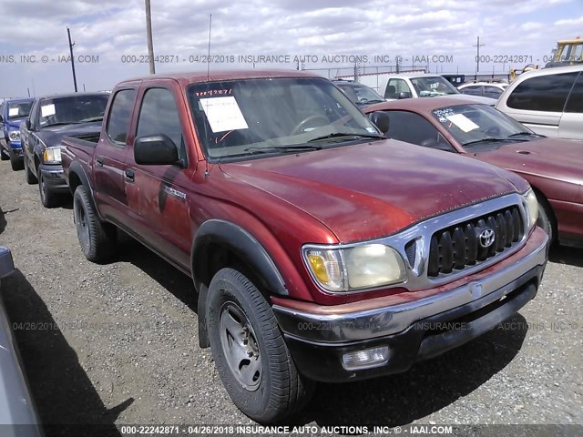 5TEGM92N31Z820218 - 2001 TOYOTA TACOMA DOUBLE CAB PRERUNNER RED photo 1