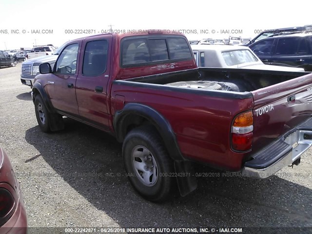 5TEGM92N31Z820218 - 2001 TOYOTA TACOMA DOUBLE CAB PRERUNNER RED photo 3