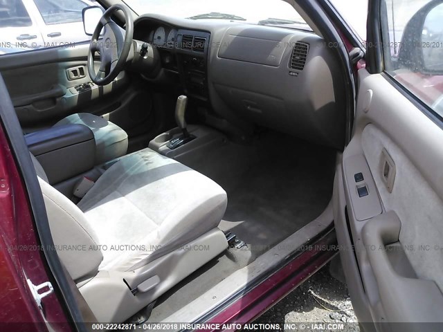 5TEGM92N31Z820218 - 2001 TOYOTA TACOMA DOUBLE CAB PRERUNNER RED photo 5