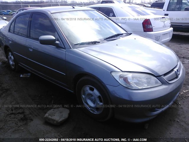 JHMES96695S020631 - 2005 HONDA CIVIC HYBRID GRAY photo 1