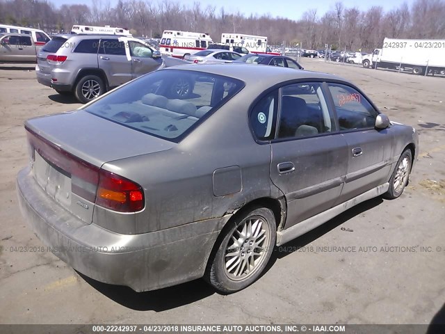 4S3BE645317202343 - 2001 SUBARU LEGACY GT TAN photo 4