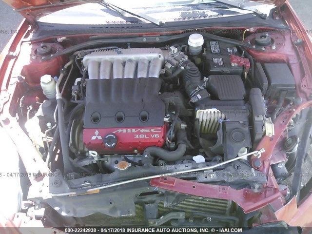 4A3AK34T38E029508 - 2008 MITSUBISHI ECLIPSE GT ORANGE photo 10