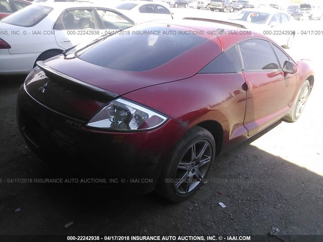 4A3AK34T38E029508 - 2008 MITSUBISHI ECLIPSE GT ORANGE photo 4