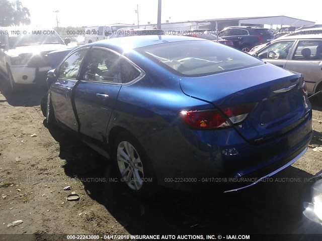 1C3CCCAB9GN140894 - 2016 CHRYSLER 200 LIMITED BLUE photo 3