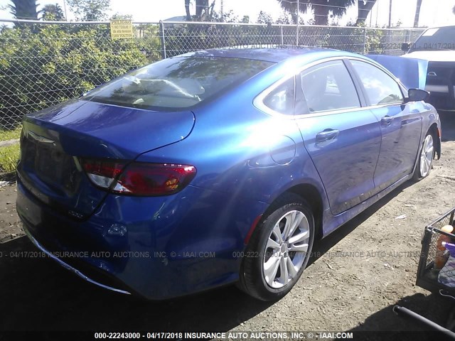 1C3CCCAB9GN140894 - 2016 CHRYSLER 200 LIMITED BLUE photo 4