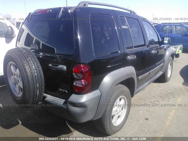 1J8GL48K66W175998 - 2006 JEEP LIBERTY SPORT BLACK photo 4