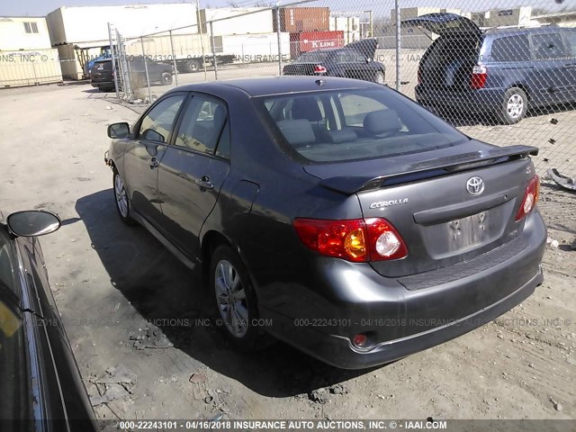 2T1BU40E29C021225 - 2009 TOYOTA COROLLA S/LE/XLE GRAY photo 3