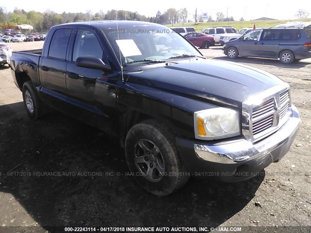 1D7HW48K05S288599 - 2005 DODGE DAKOTA QUAD SLT BLACK photo 1