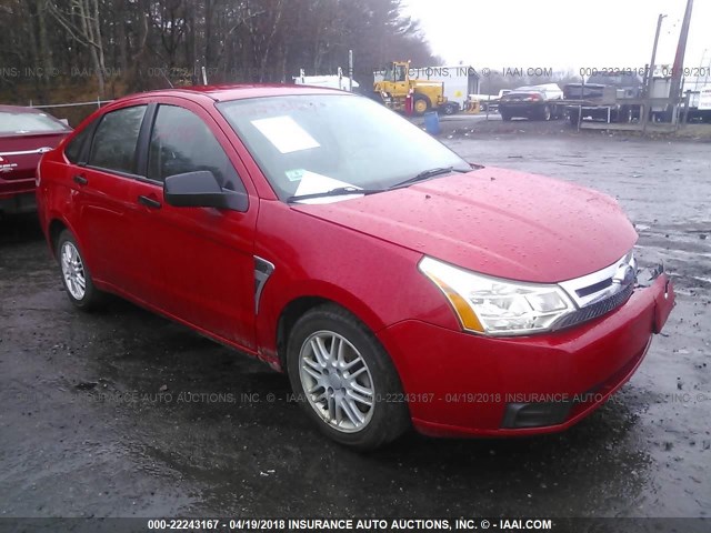 1FAHP35N28W286842 - 2008 FORD FOCUS SE/SEL/SES RED photo 1