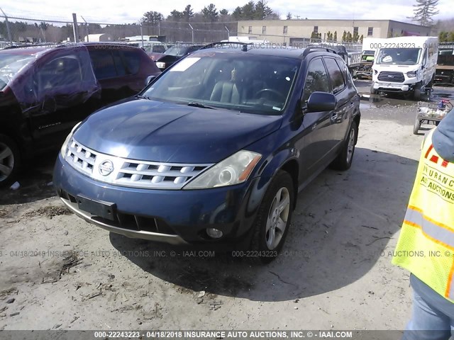 JN8AZ08W03W211692 - 2003 NISSAN MURANO SL/SE BLUE photo 2