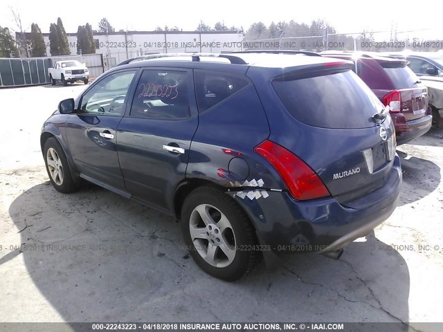 JN8AZ08W03W211692 - 2003 NISSAN MURANO SL/SE BLUE photo 3