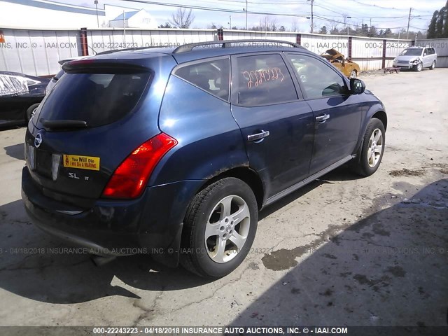 JN8AZ08W03W211692 - 2003 NISSAN MURANO SL/SE BLUE photo 4