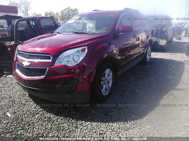 2GNALBEK1E6343567 - 2014 CHEVROLET EQUINOX LT MAROON photo 2