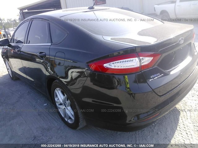 1FA6P0HD7F5124393 - 2015 FORD FUSION SE BLACK photo 3