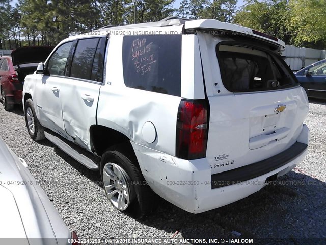 1GNSCAEC0FR106713 - 2015 CHEVROLET TAHOE C1500  LS WHITE photo 3