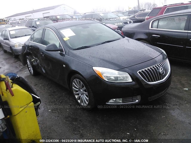 W04GR5EC1B1067993 - 2011 BUICK REGAL CXL BLACK photo 1