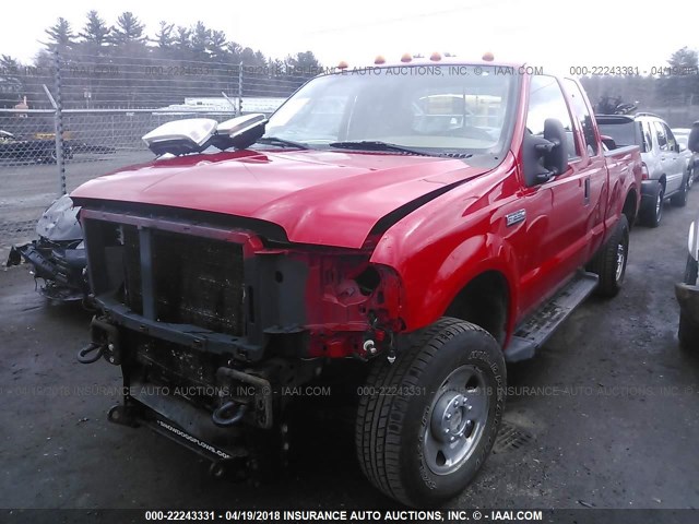 1FTSX21566EB04174 - 2006 FORD F250 SUPER DUTY RED photo 2