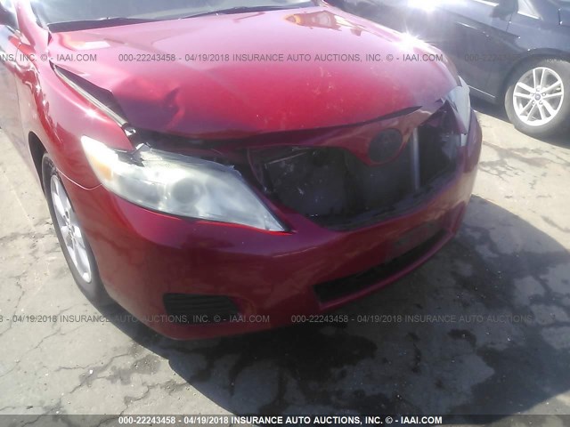 4T1BF3EK5BU685073 - 2011 TOYOTA CAMRY SE/LE/XLE Қызыл фото 6