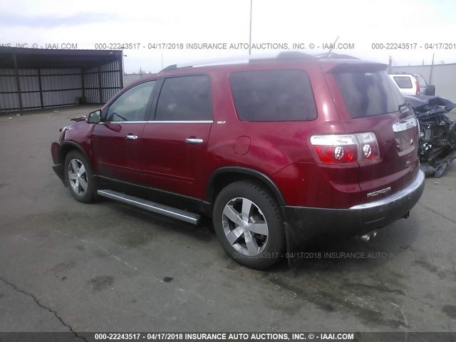 1GKKVSED0CJ193884 - 2012 GMC ACADIA SLT-2 RED photo 3