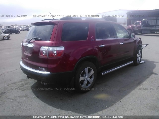 1GKKVSED0CJ193884 - 2012 GMC ACADIA SLT-2 RED photo 4