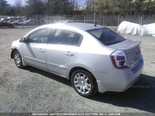 3N1AB6AP0BL623107 - 2011 NISSAN SENTRA 2.0/2.0S/SR/2.0SL SILVER photo 3