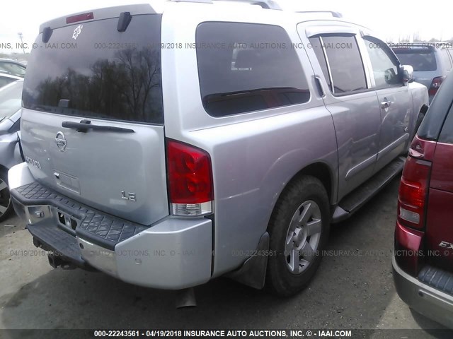 5N1AA08B55N711755 - 2005 NISSAN ARMADA SE/LE SILVER photo 4