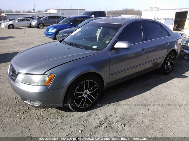 5NPEU46F76H077859 - 2006 HYUNDAI SONATA GLS/LX GRAY photo 2