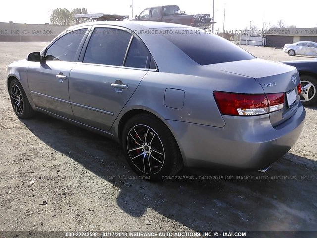 5NPEU46F76H077859 - 2006 HYUNDAI SONATA GLS/LX GRAY photo 3