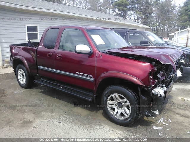 5TBBT44176S480076 - 2006 TOYOTA TUNDRA ACCESS CAB SR5 RED photo 1