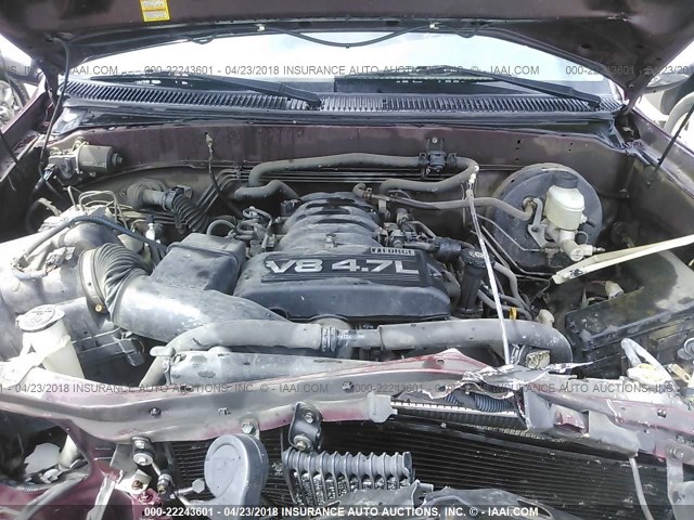 5TBBT44176S480076 - 2006 TOYOTA TUNDRA ACCESS CAB SR5 RED photo 10