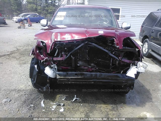 5TBBT44176S480076 - 2006 TOYOTA TUNDRA ACCESS CAB SR5 RED photo 6