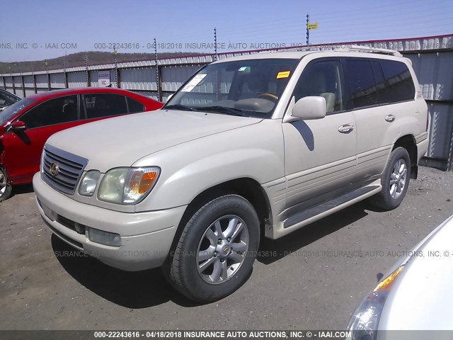 JTJHT00W243536741 - 2004 LEXUS LX 470 TAN photo 2