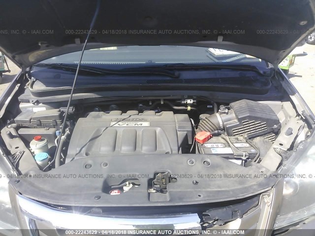 5FNRL3H71AB043833 - 2010 HONDA ODYSSEY EXL ოქროსფერი ფოტო 10