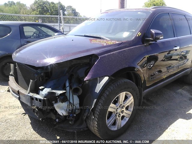 1GNLRGED0AS103570 - 2010 CHEVROLET TRAVERSE LT MAROON photo 6