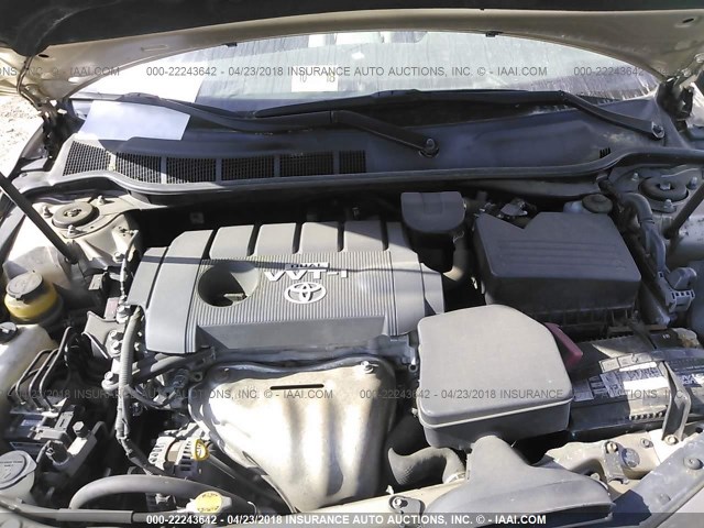 4T1BF3EK6AU064701 - 2010 TOYOTA CAMRY SE/LE/XLE 金色 照片 10