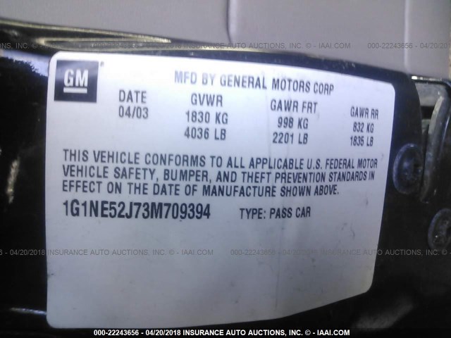 1G1NE52J73M709394 - 2003 CHEVROLET MALIBU LS 黑色 照片 9