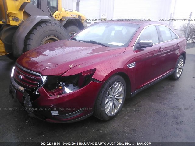 1FAHP2F84DG129109 - 2013 FORD TAURUS LIMITED RED photo 2