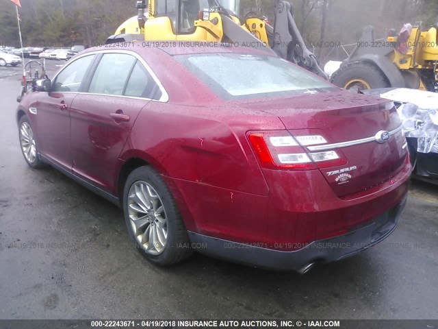 1FAHP2F84DG129109 - 2013 FORD TAURUS LIMITED RED photo 3