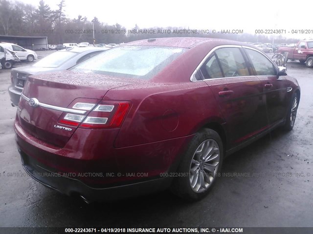 1FAHP2F84DG129109 - 2013 FORD TAURUS LIMITED RED photo 4